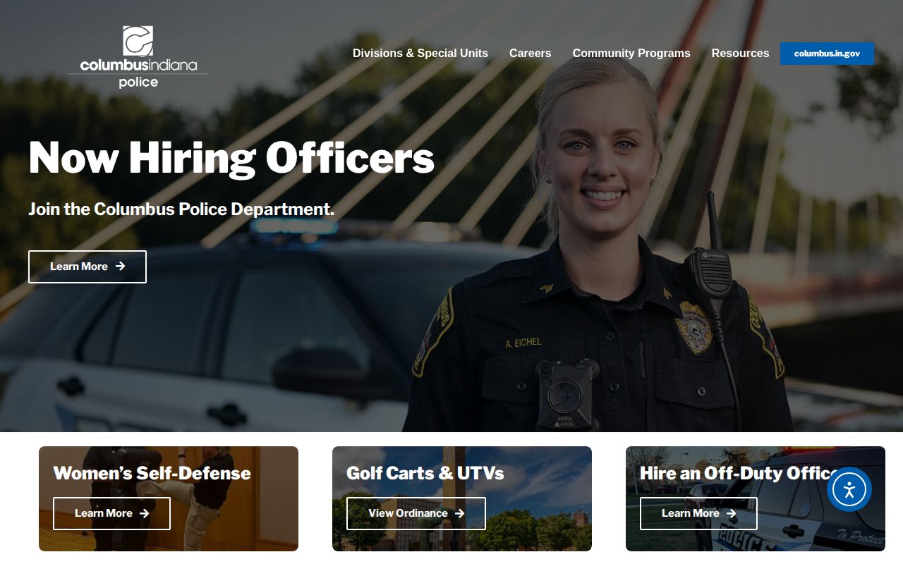 Columbus Police Department official newsroom interface